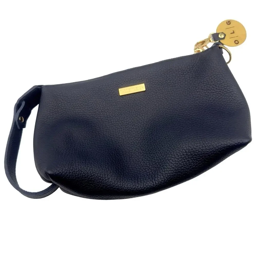 J'ALLEN LEIGH handcrafted 100% leather blue pouch UNISEX